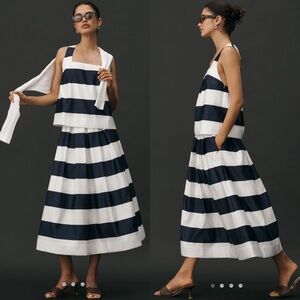 Maeve full striped midi skirt